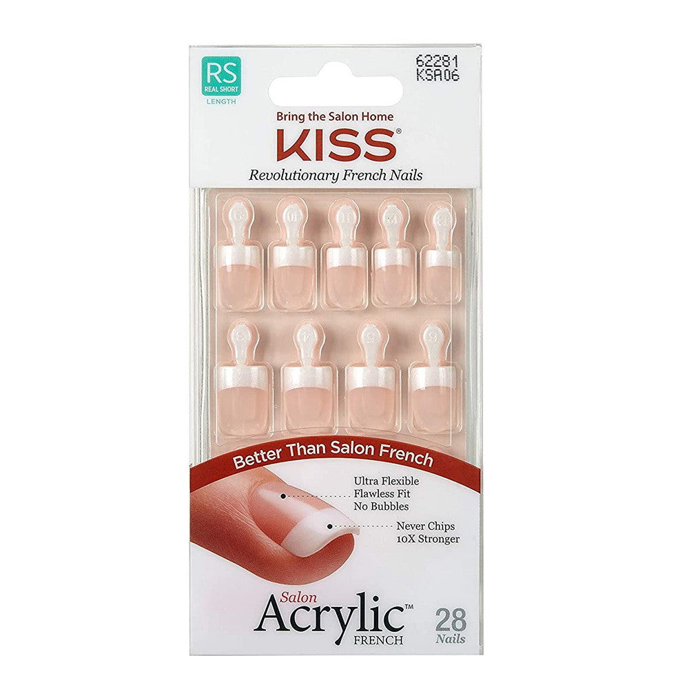 Kiss Salon Acrylic French Nail Kit, Pet Peeve, 28 Ea